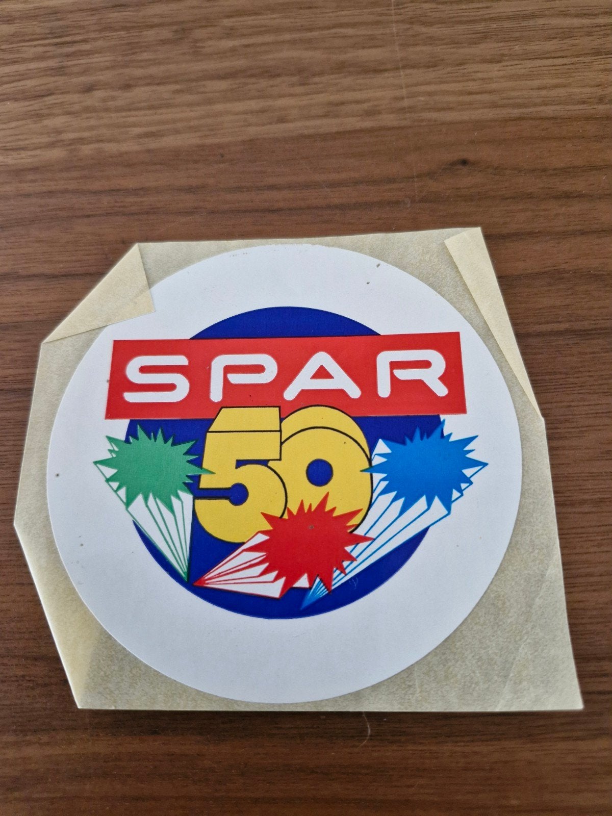 10781 Vintage SPAR 50 jaar sticker, Verzamelen, Ophalen of Verzenden, Zo goed als nieuw, Winkel of Supermarkt
