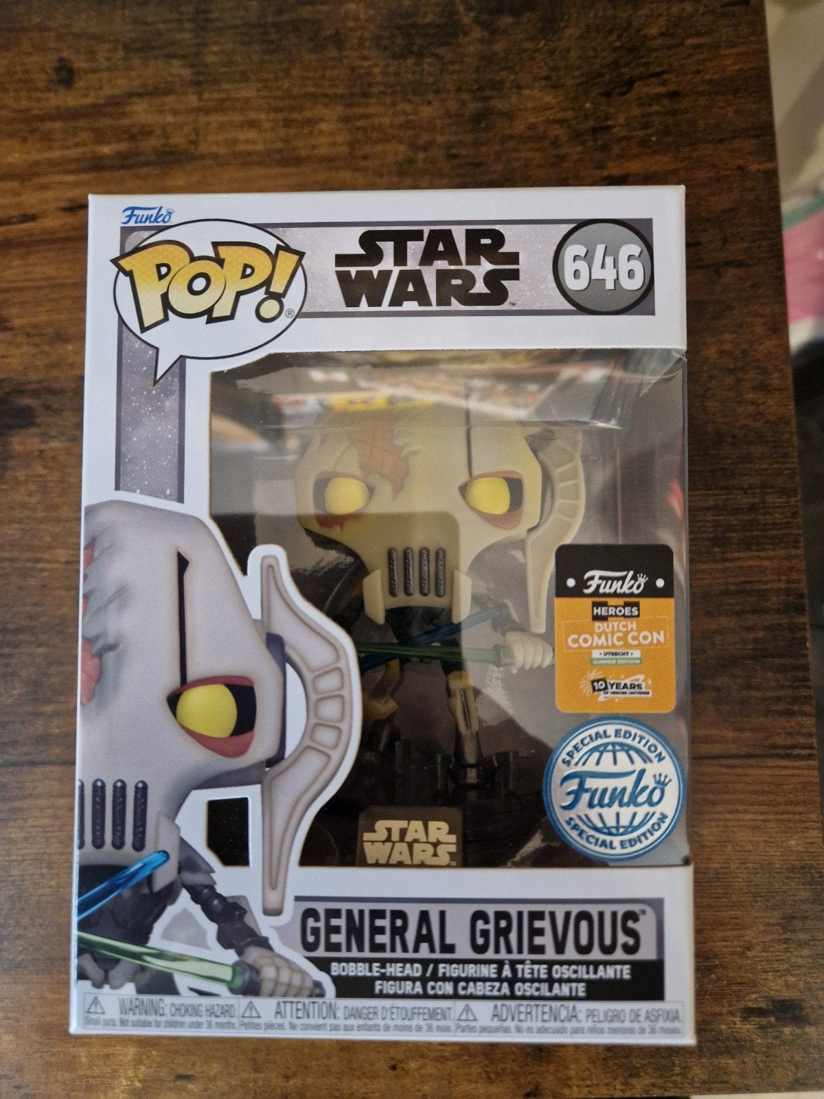 funko pop star wars general grievous 646 dutch comic con, Ophalen of Verzenden, Nieuw
