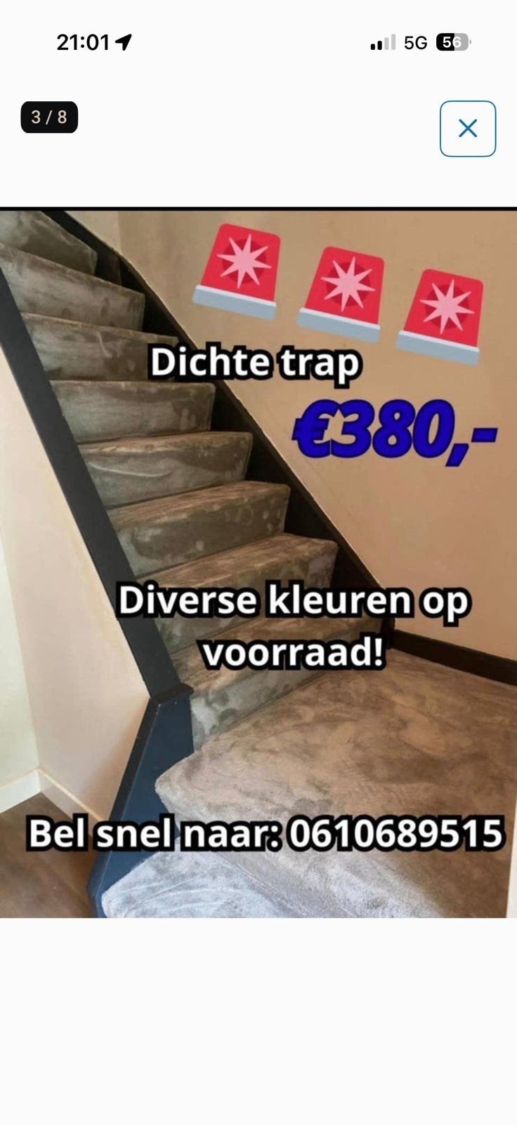 Trapbekleding: incl tapijt en leggen actie van de maand, Huis en Inrichting, Ophalen of Verzenden, Nieuw, Zwart, Modern, Klassiek, Comfortabel