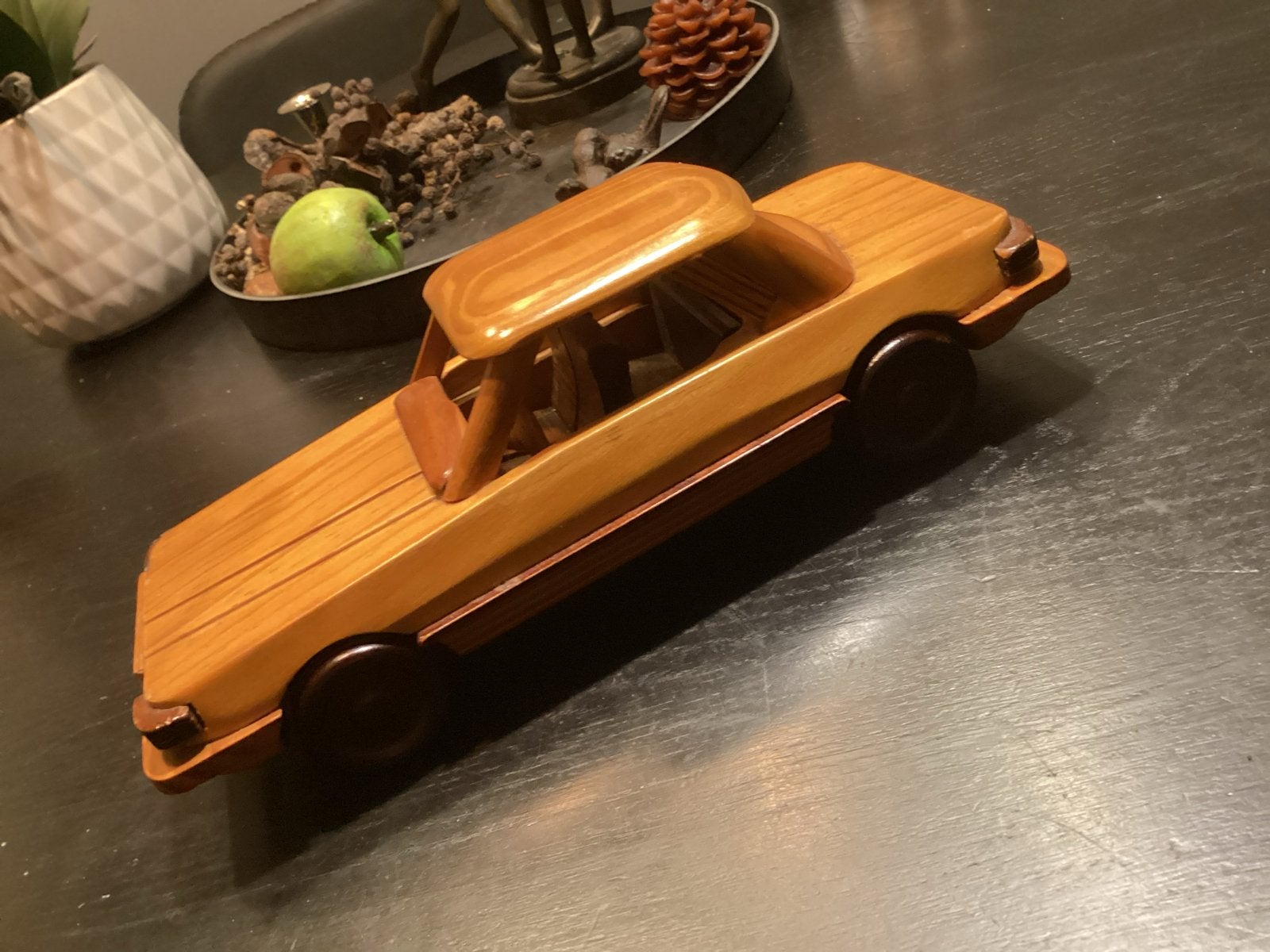 Vintage Handgemaakte Houten Mercedes SL 500 Decoratie, Ophalen of Verzenden, Zo goed als nieuw, Auto's