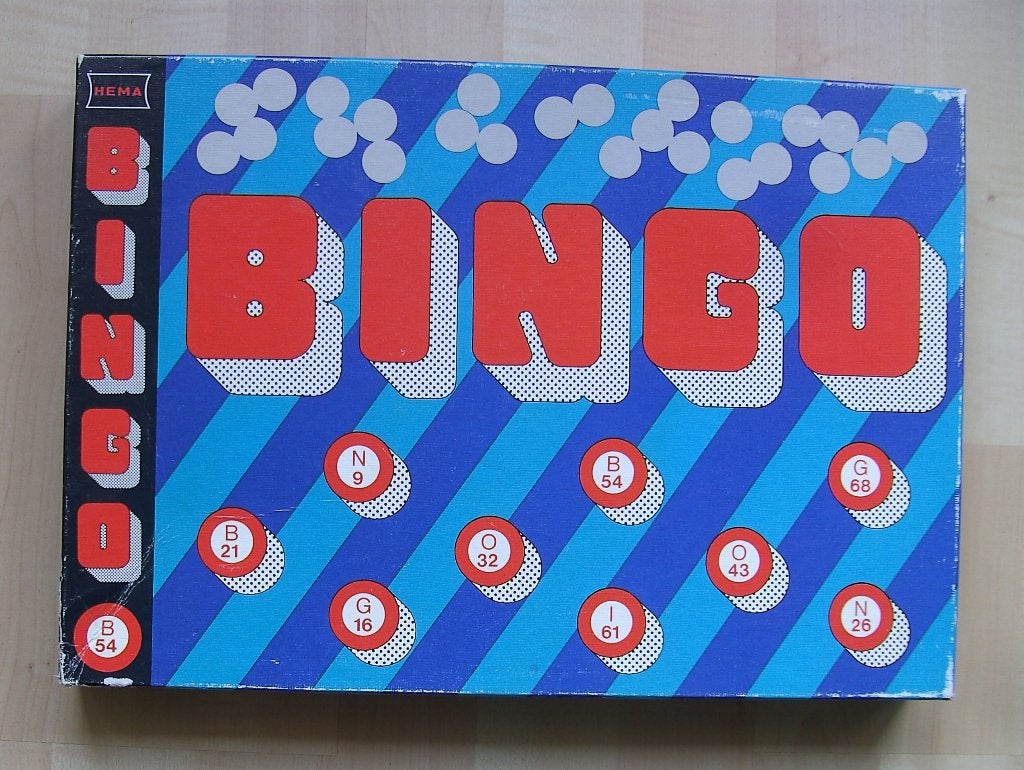 vintage Bingo spel HEMA, Hobby en Vrije tijd, Vijf spelers of meer, Ophalen of Verzenden, Zo goed als nieuw, Hema