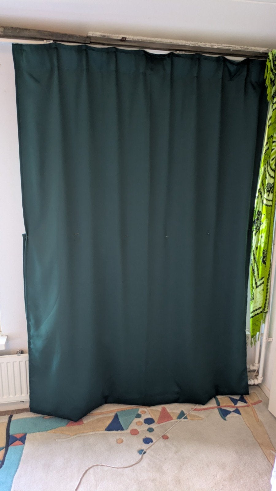 IKEA MAJGULL Verduisterende Gordijnen - Donkergroen 2 stuks, 300 cm, 145 cm, Ophalen of Verzenden, Zo goed als nieuw