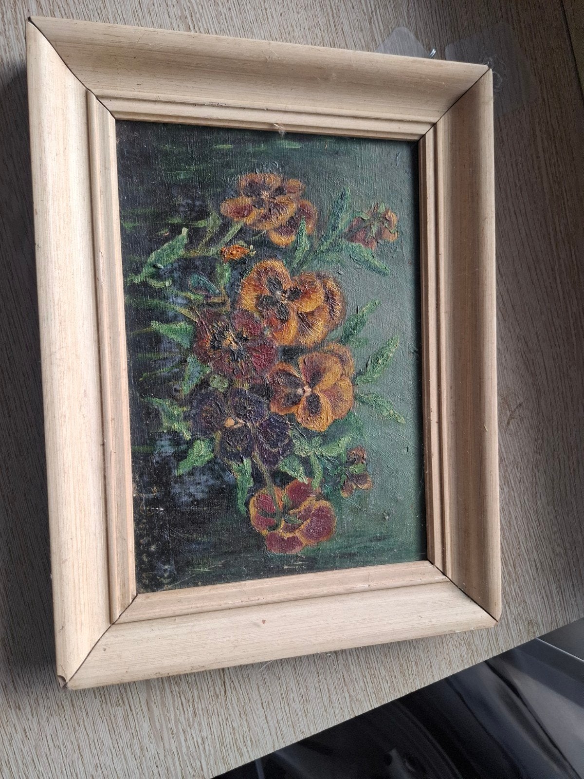 Ouderwetse violen schilderij, Ophalen of Verzenden