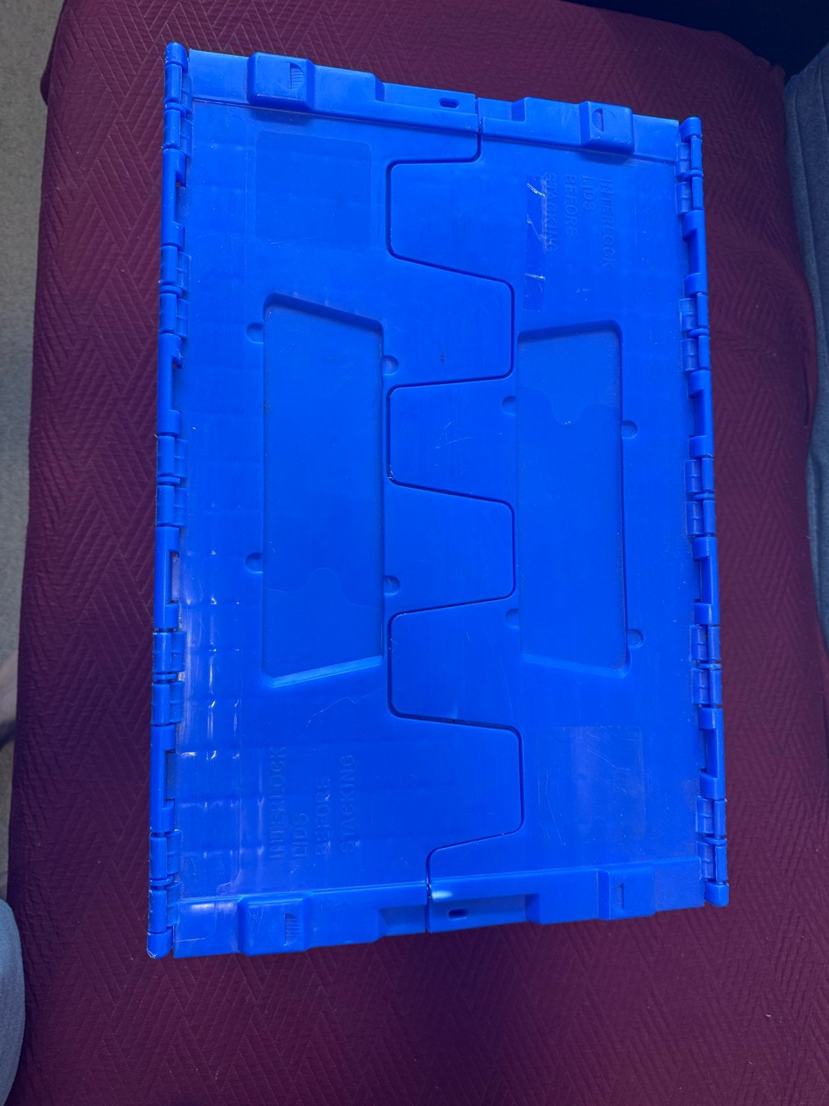 Blauwe kunststof opbergbox / transportbox met deksel, Ophalen of Verzenden
