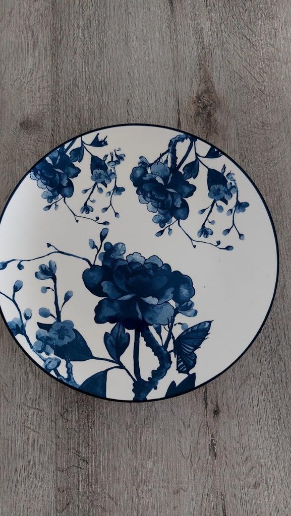 Gusta bord met blauw bloemmotief, Ophalen, Keramiek, Zo goed als nieuw, Bord(en)