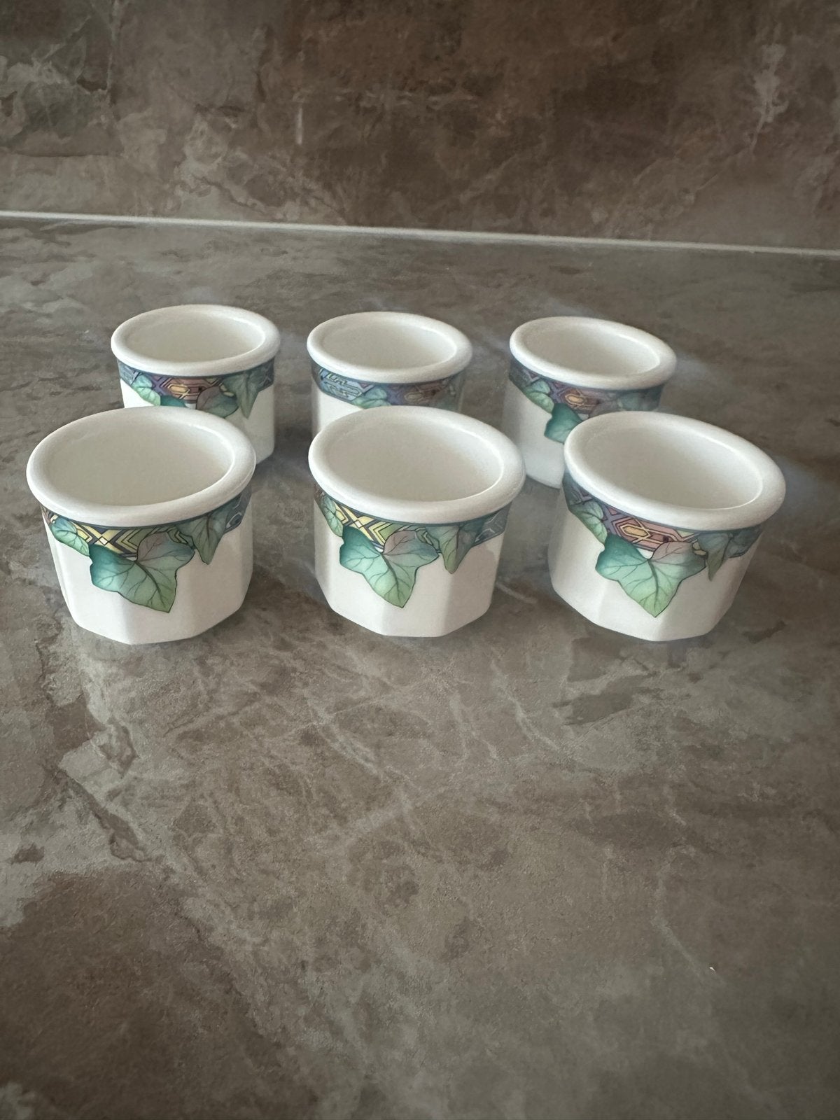 6x Villeroy & Boch Botanica Eierdopjes - Luxemburg, Gebruikt, Klassiek, Ophalen of Verzenden, Porselein