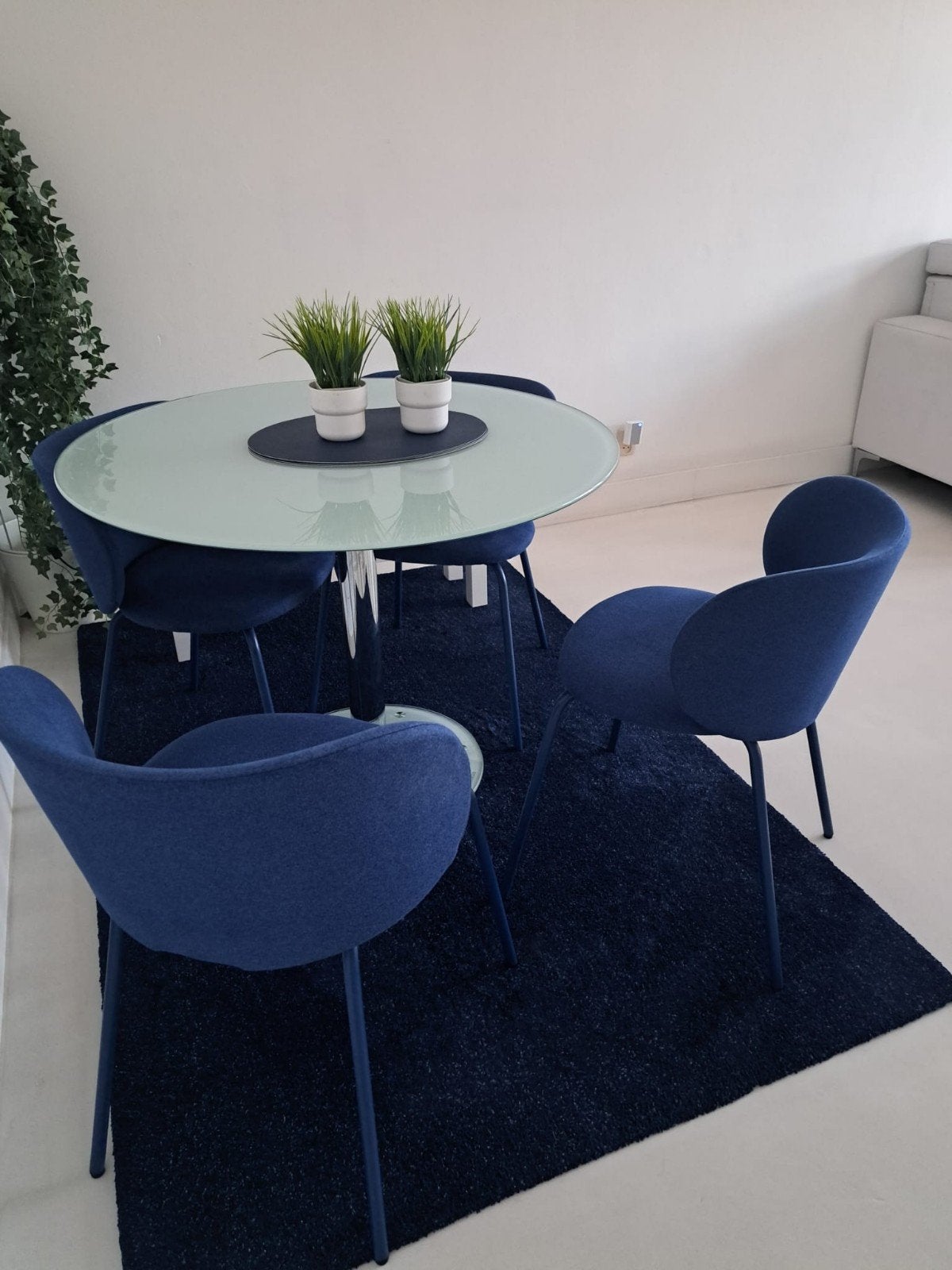 4 blauwe IKEA KRYLBO eetkamerstoelen, zo goed als nieuw, Ophalen, Zo goed als nieuw, Blauw
