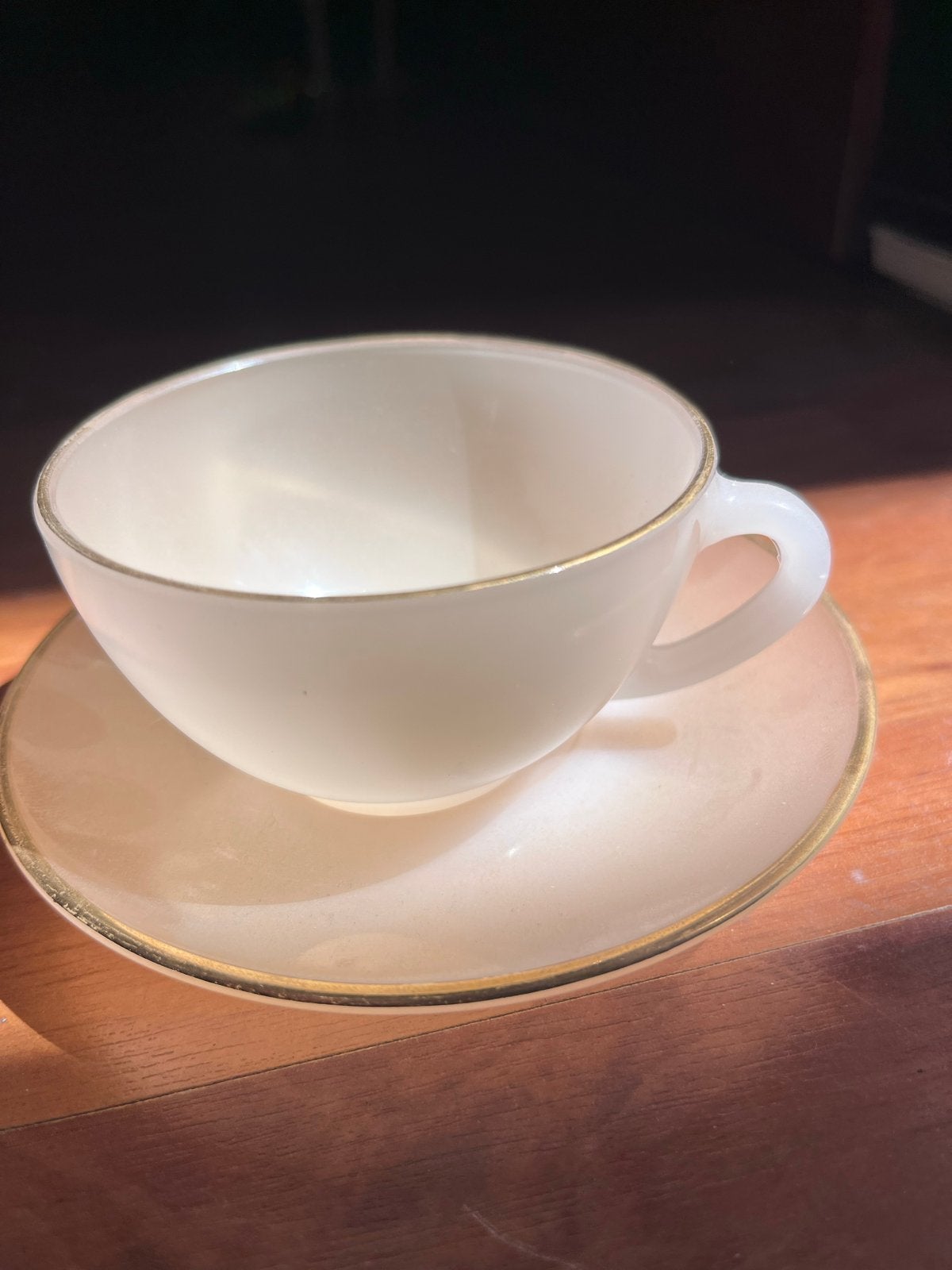 Vintage Arcopal Rookglas Kop en Schotel, Ophalen of Verzenden