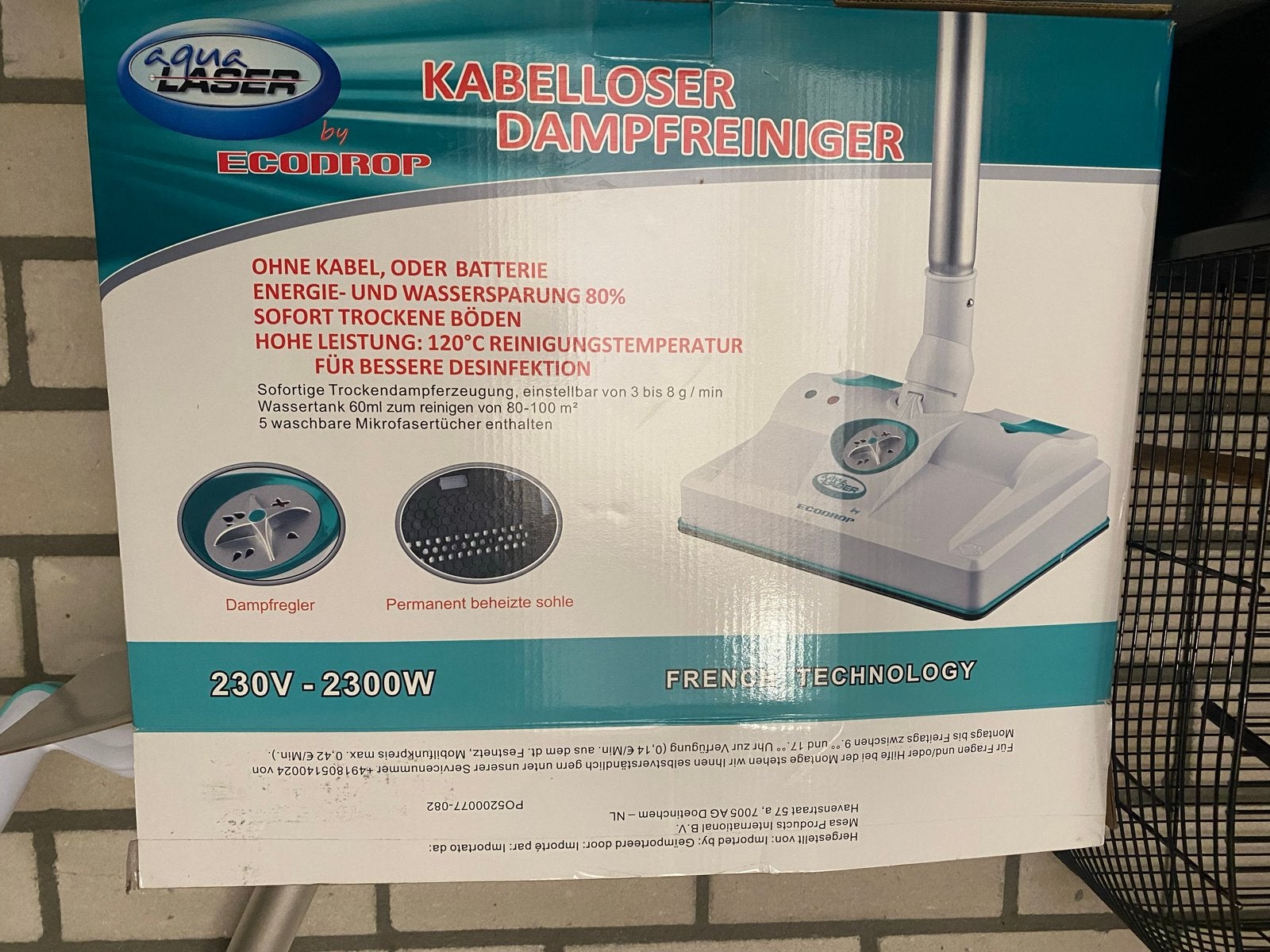 Aqua Laser Kabellose Stoomreiniger - Krachtig & Efficiënt, Ophalen, Nieuw, Stoomreiniger