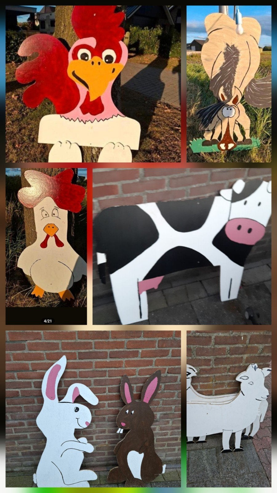 Te huur vrolijke straatversiering met thema boerderij. Deel1, Ophalen