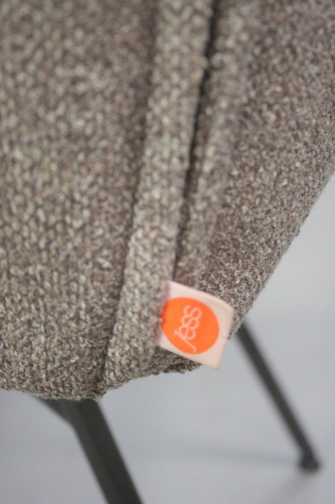 Eetkamerstoel Sanne Jess Design metaal stof naturel beige, Ophalen, Overige kleuren, Zo goed als nieuw, Stof