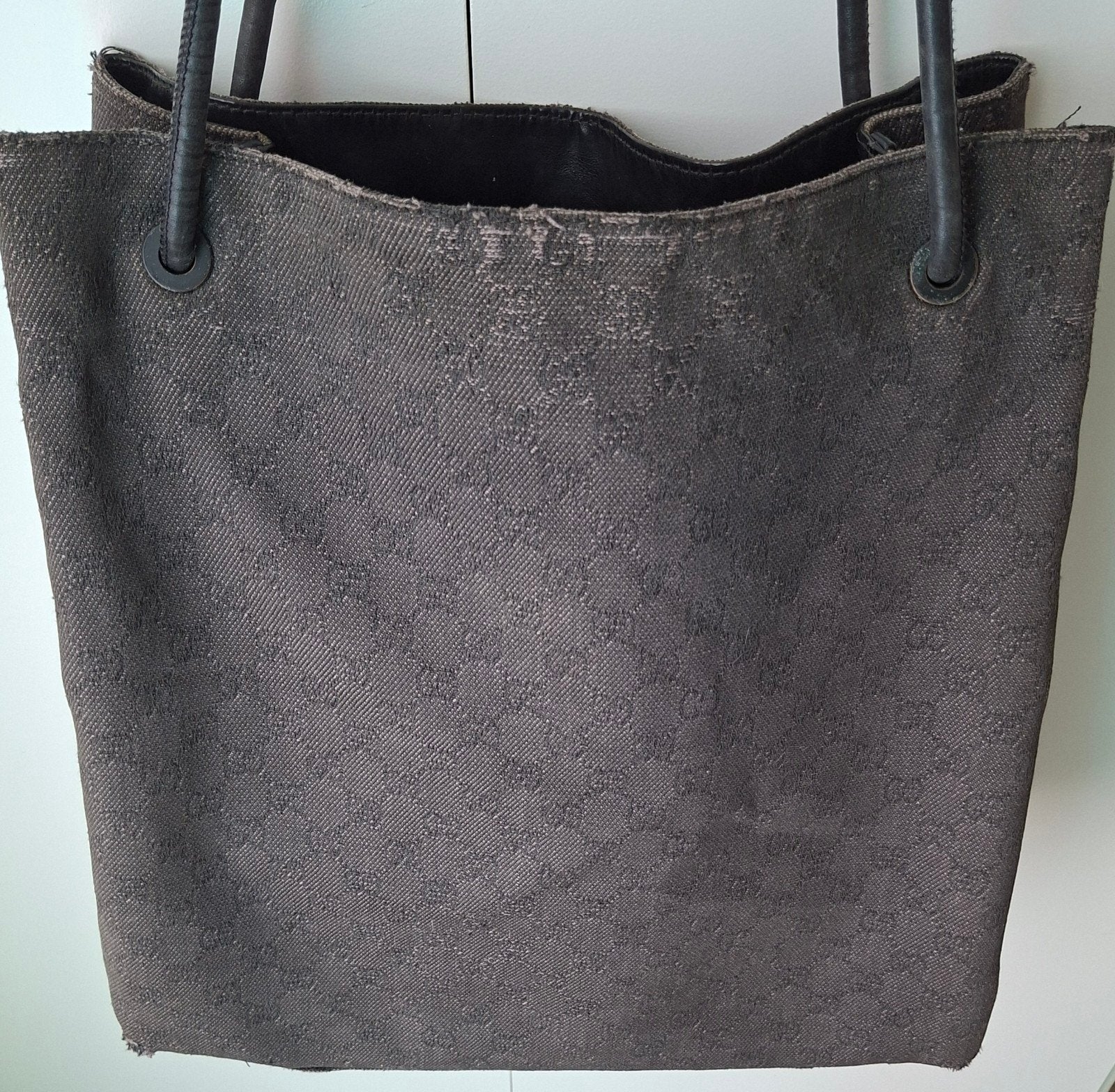 Vintage Gucci zwarte  canvas shopper, Sieraden, Tassen en Uiterlijk, Ophalen, Gebruikt, Zwart, Shopper