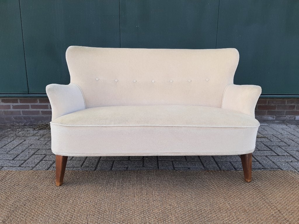 Vintage Theo Ruth Artifort Bank Jaren '50, Hout, Gebruikt, Minder dan 75 cm, Tweepersoons