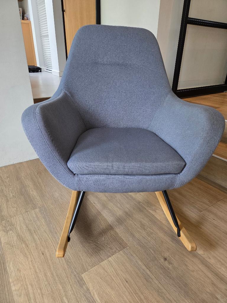 schommelstoel, Huis en Inrichting, Stoelen, Ophalen, Gebruikt, Blauw, Stof