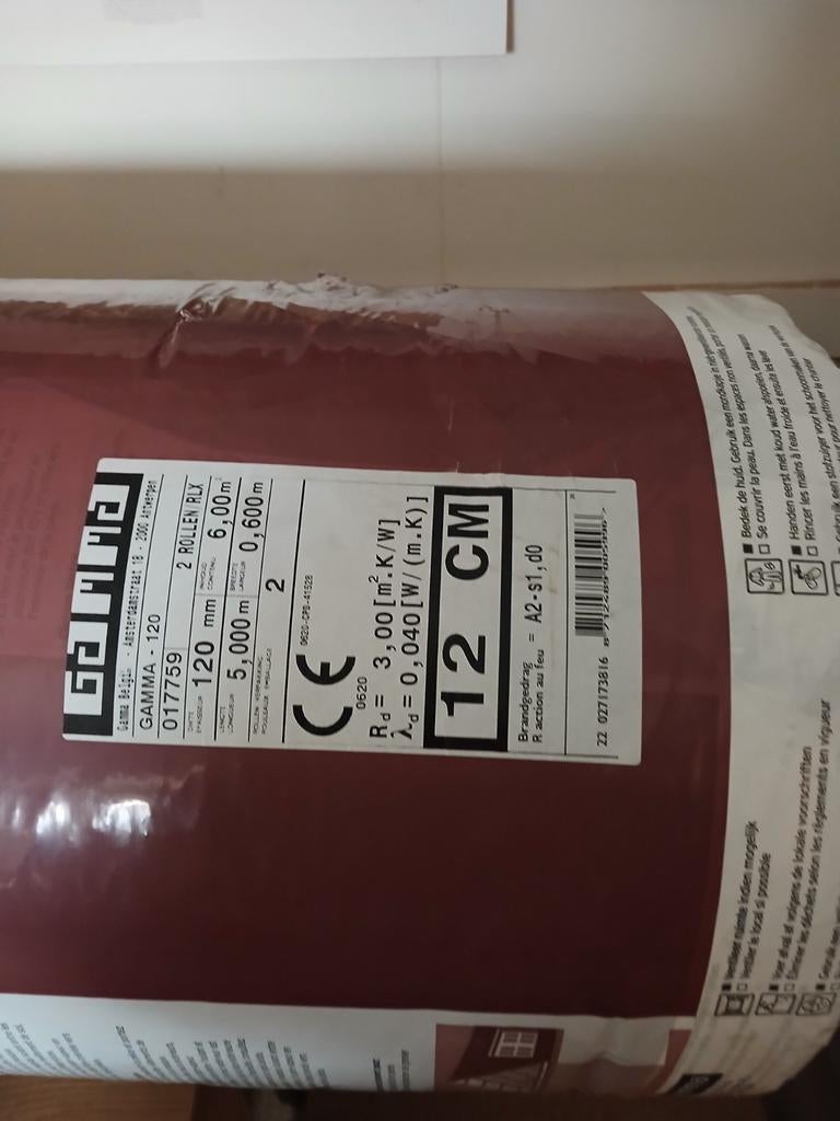 Glaswol per rol € 25, Minder dan 4 cm, Nieuw, Ophalen of Verzenden, 15 m² of meer