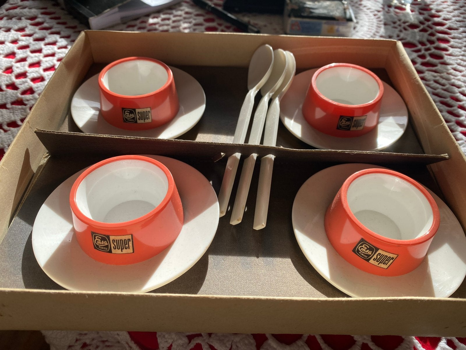 Vintage Eaga Plastic Super Eierdopjes Set - Oranje, Ophalen of Verzenden, Overige typen