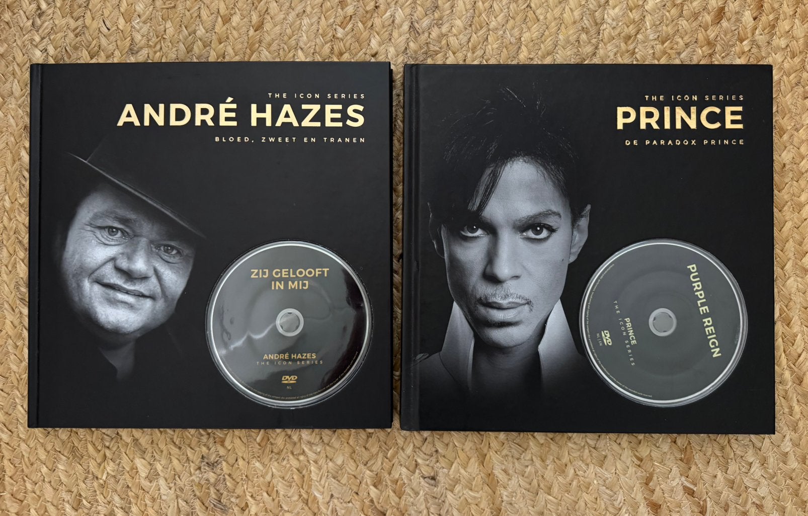 2x The Icon Series: André Hazes & Prince (Boek + DVD), Ophalen of Verzenden, Gelezen, Artiest