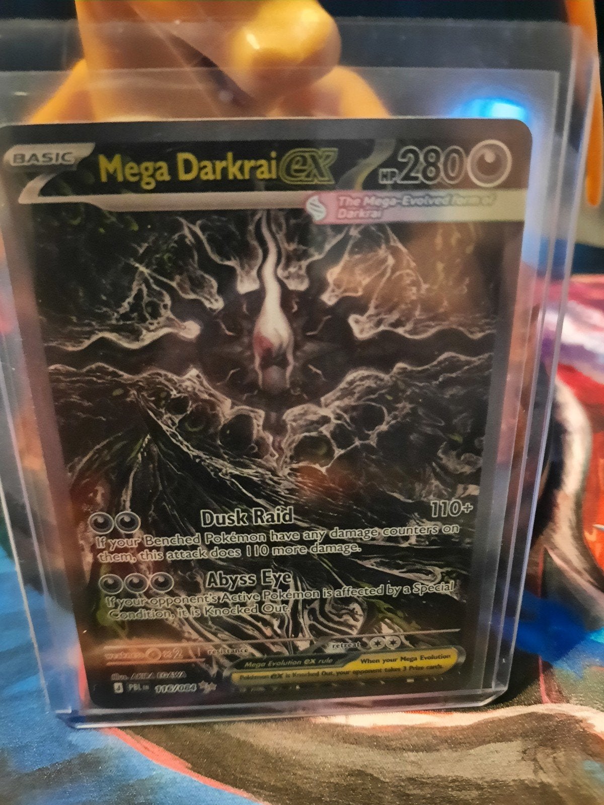 Mega Darkrai EX Pokémon kaart (Full Art), Ophalen of Verzenden, Zo goed als nieuw, Losse kaart, Foil