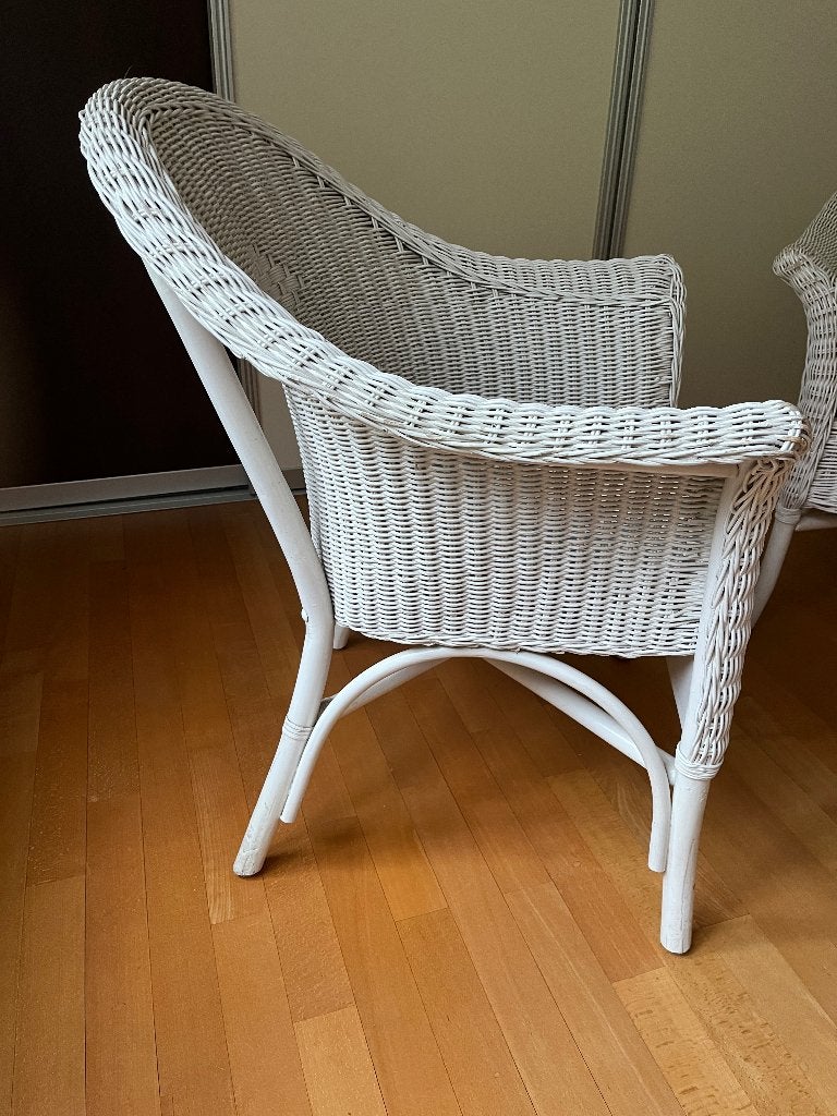 Rotan set, kleur wit, Ophalen, Twee, Wit, Riet of Rotan