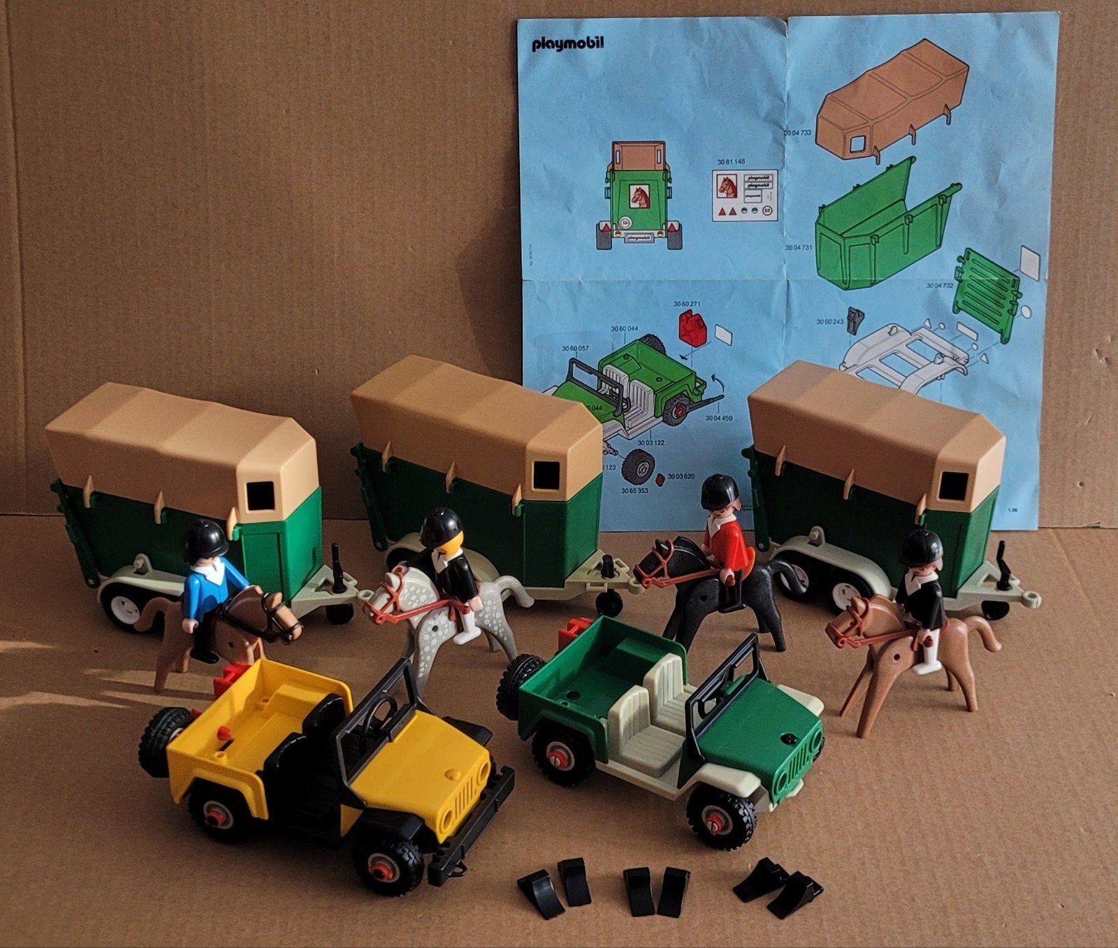 Oude set playmobil paardentrailers uit set 3140, Ophalen of Verzenden, Gebruikt