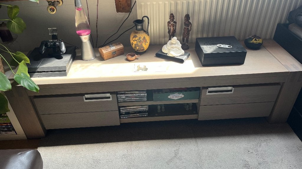 TV meubel, Ophalen, 150 tot 200 cm, Zo goed als nieuw, Minder dan 100 cm