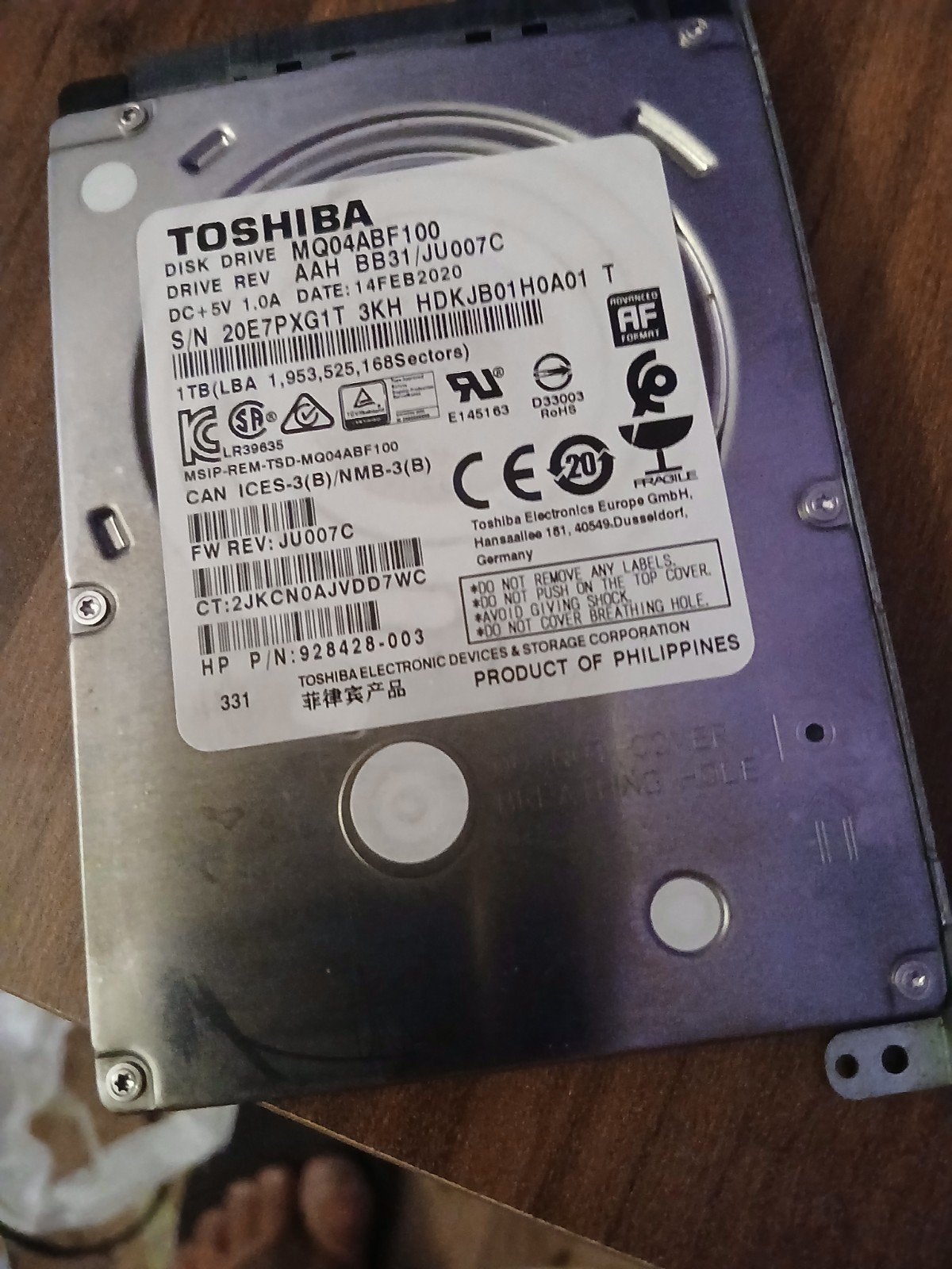 Harddiscks van laptop, Ophalen of Verzenden, Gebruikt, Toshiba en seagate en Fujitsut