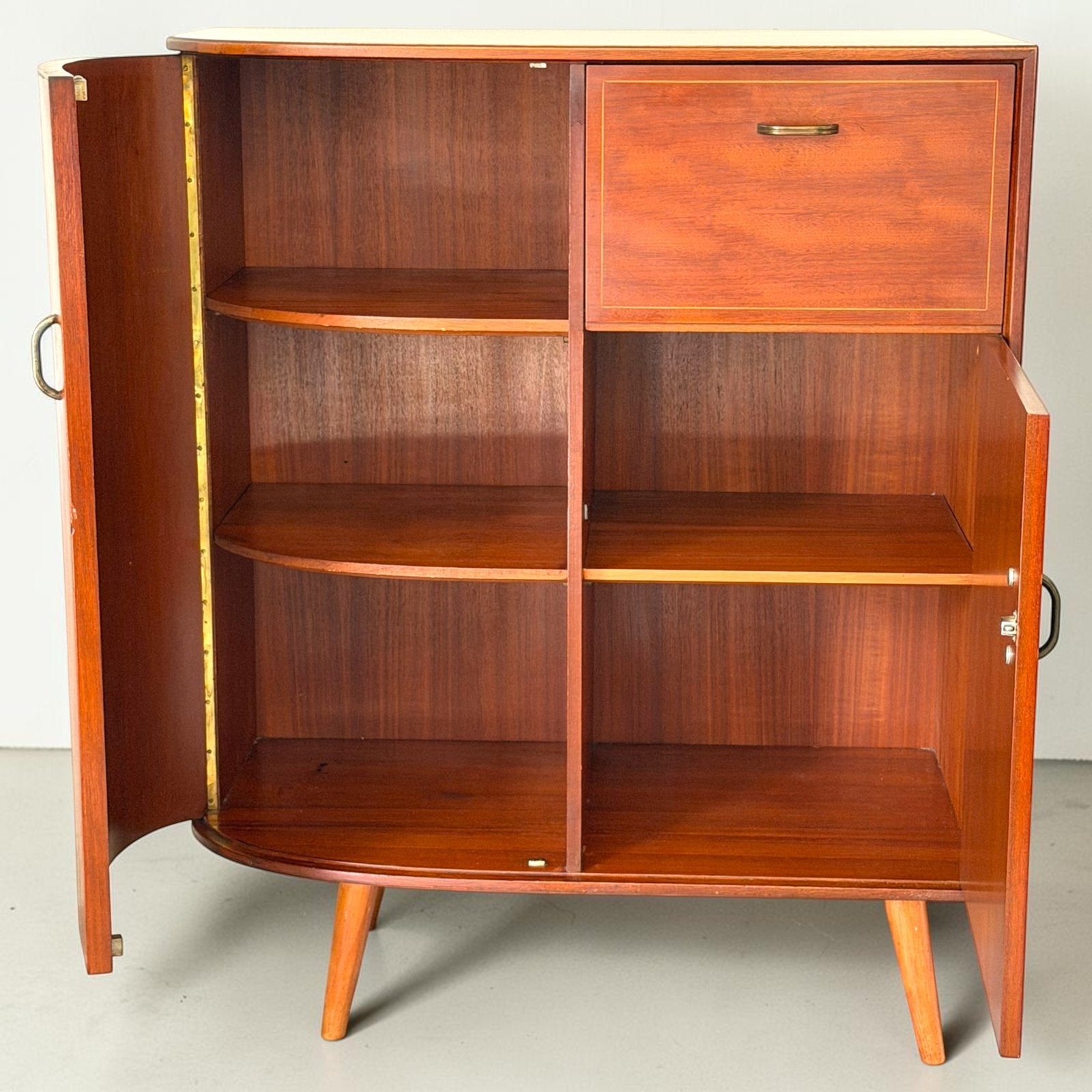 Vintage Formule wandkast | barkast | LP kast | mid century, Huis en Inrichting, Kasten | Dressoirs, Ophalen, Met deur(en), Teakhout