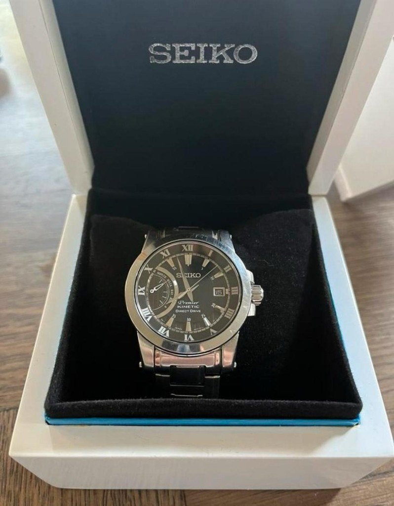 Seiko Premier Kinetic Direct Drive – SRG009P1, Ophalen of Verzenden, Gebruikt, Staal, Seiko