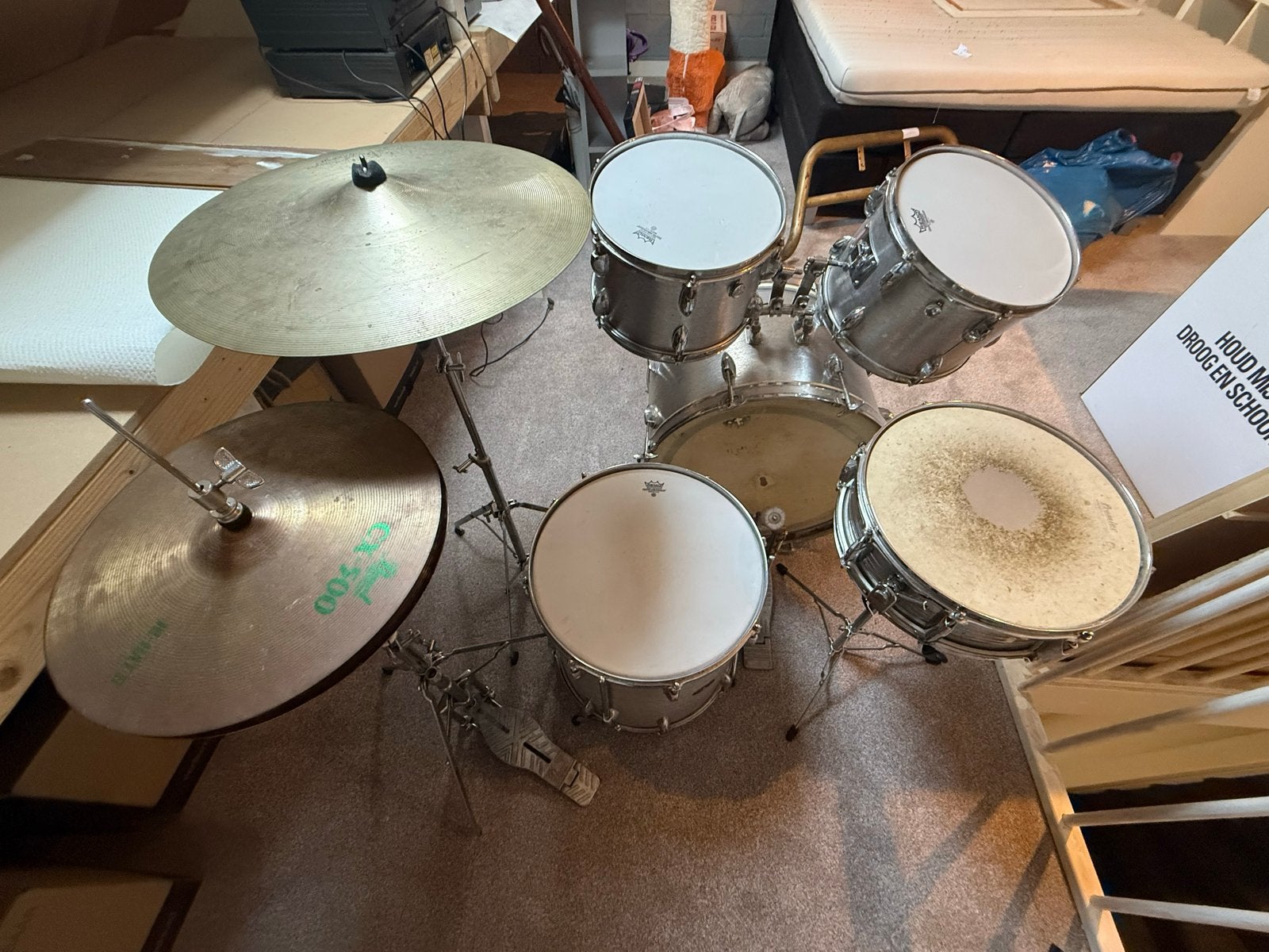 Compleet Drumstel met Bekkens - Ideaal voor Beginners, Ophalen, Gebruikt, Overige merken