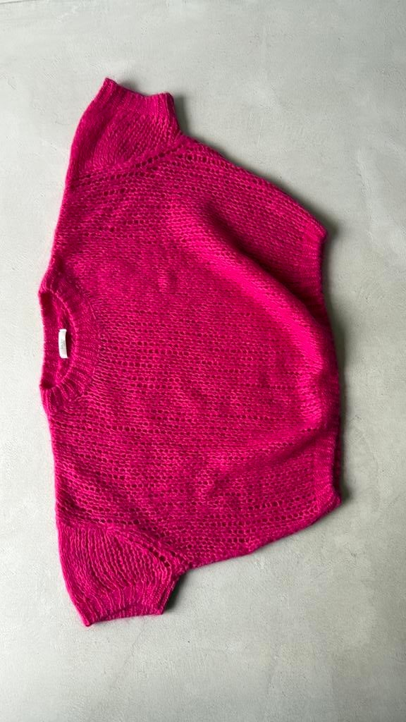 Pink gebreid truitje By Bar maat M, Ophalen of Verzenden, Zo goed als nieuw, Maat 38/40 (M), Roze