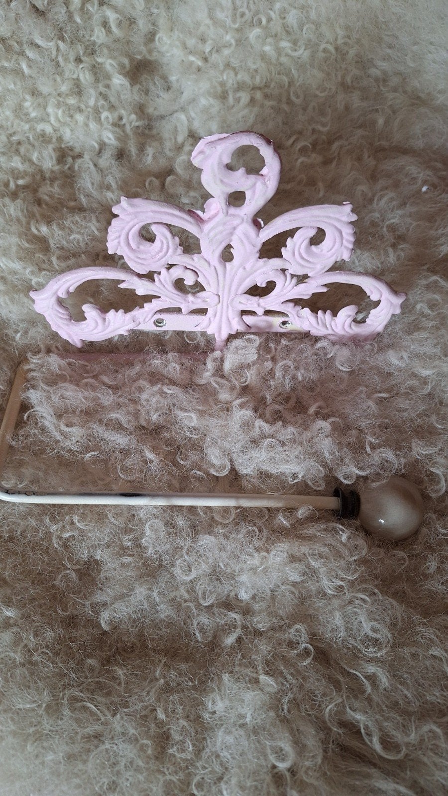 Ouderwetse roze toiletrolhouder, Ophalen of Verzenden