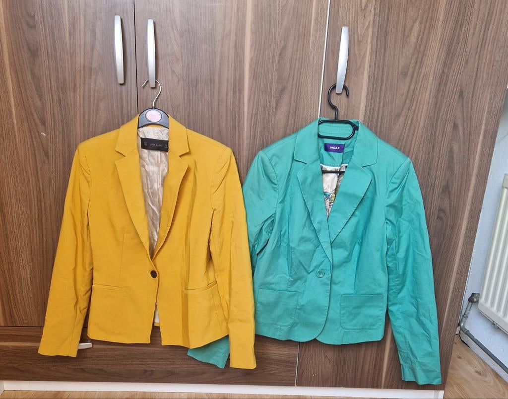 Set van 2 blazers: Zara Basic geel en Mexx turquoise, Kleding | Dames, Geel, Zara Basic, Mexx, Jasje, Gedragen