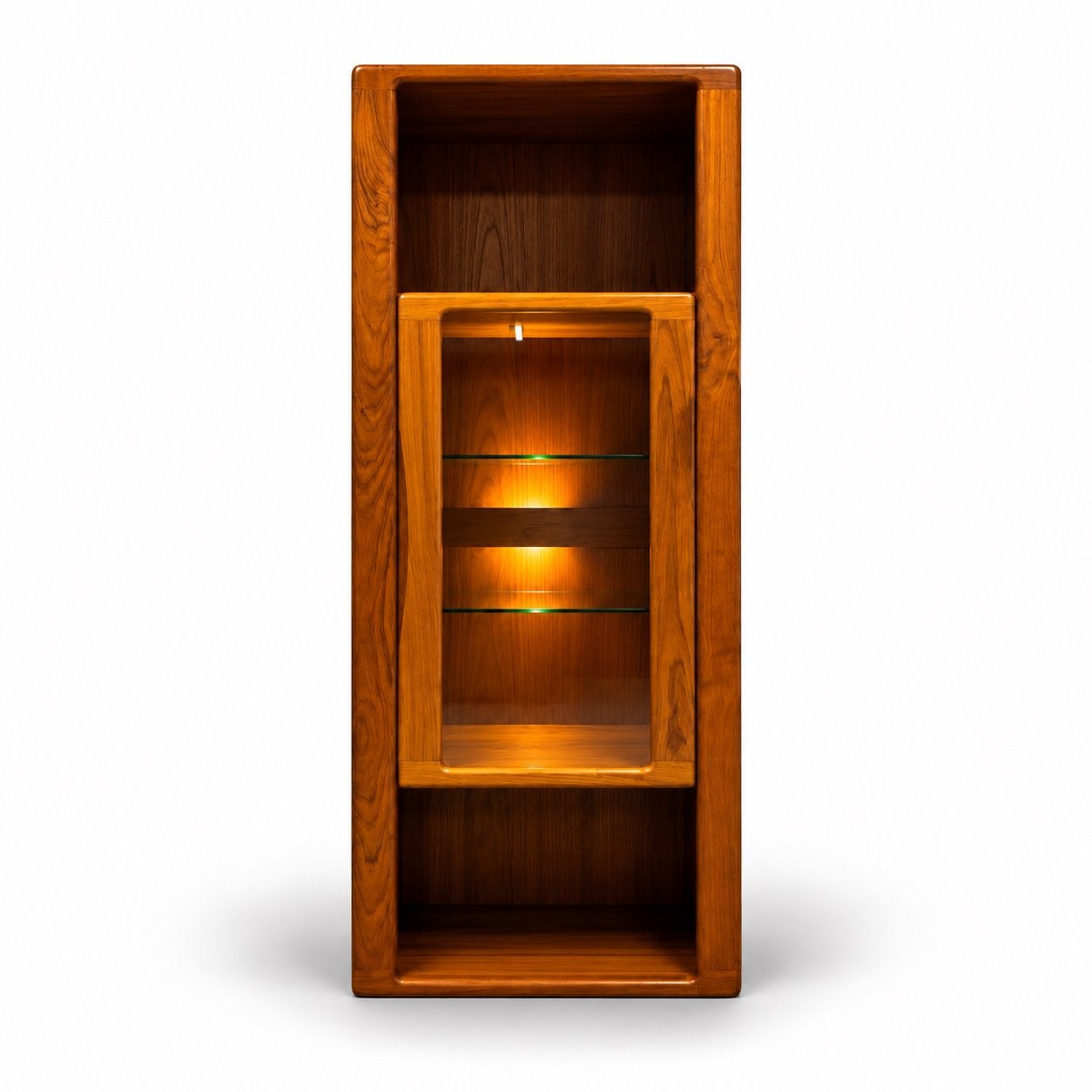 Vintage Silkeborg Vitrinekast Massief Teak Scandinavisch, Ophalen, Met deur(en), Minder dan 150 cm, 150 tot 200 cm