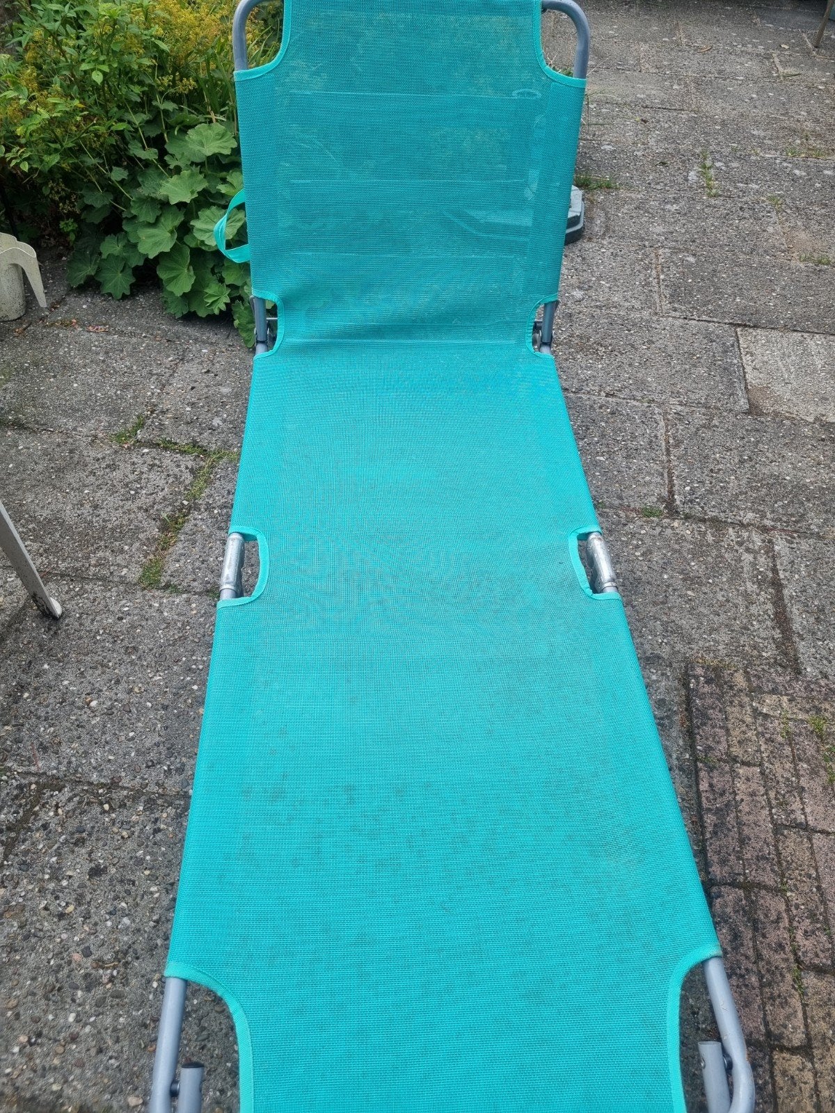 Ligbed, 3 standen, Tuin en Terras, Ophalen, Gebruikt, Aluminium, Verstelbaar