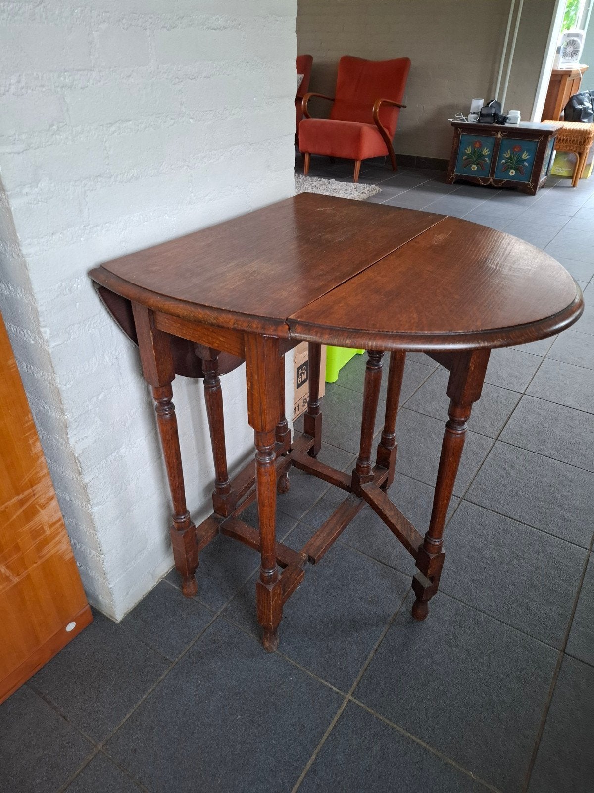Antieke eiken Engelse hangoortafel, Antiek en Kunst, Ophalen