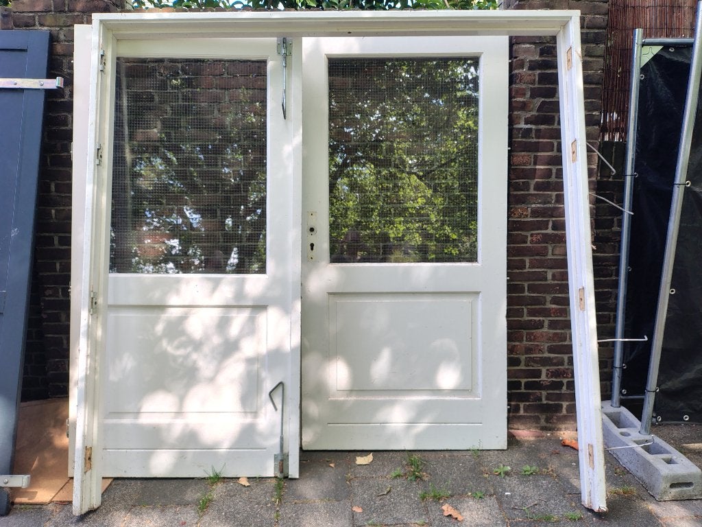 Dubbele openslaande deuren, Ophalen, Gebruikt, 120 cm of meer, Buitendeur