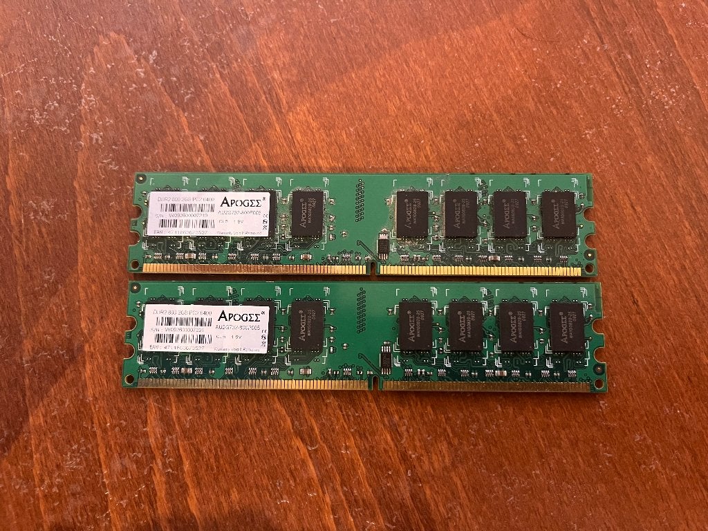 4GB (2x2GB) Apogee DDR2-800, Computers en Software, RAM geheugen, Ophalen of Verzenden, Zo goed als nieuw, DDR2, Desktop