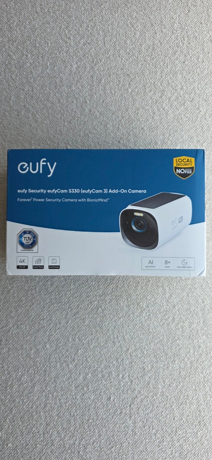 Eufy Security eufyCam S330 (eufyCam 3) Add-On Camera, Ophalen of Verzenden, Nieuw, Buitencamera