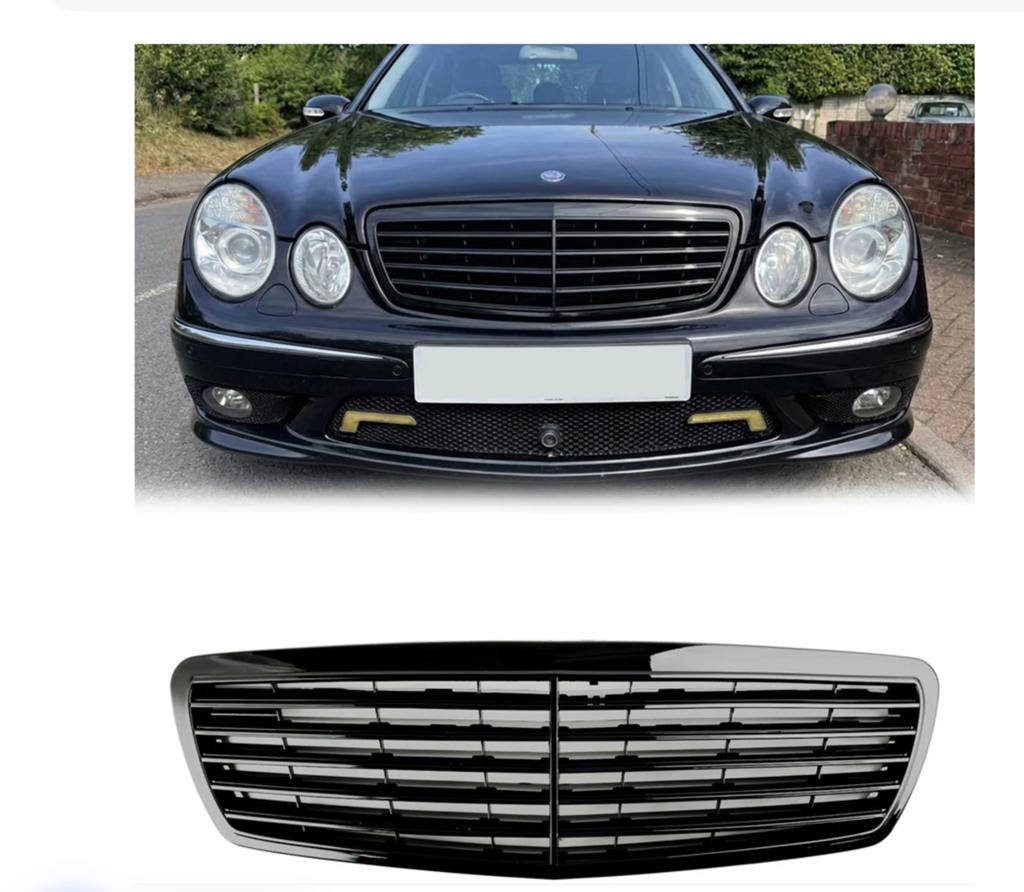 Mercedes zwarte grill ruilen voor chrome grill, Ophalen of Verzenden, Nieuw, Voor, Bumper