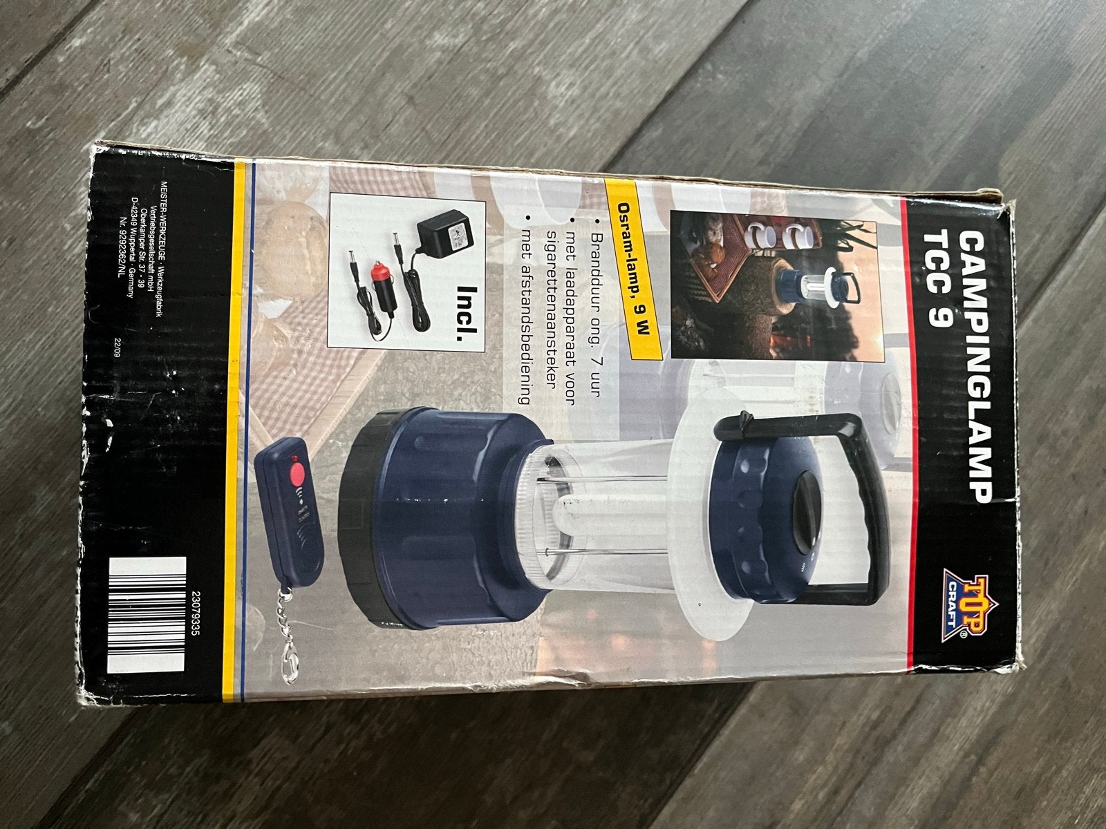 Campinglamp TCC 9 met afstandsbediening en lader, Caravans en Kamperen, Ophalen of Verzenden, Nieuw