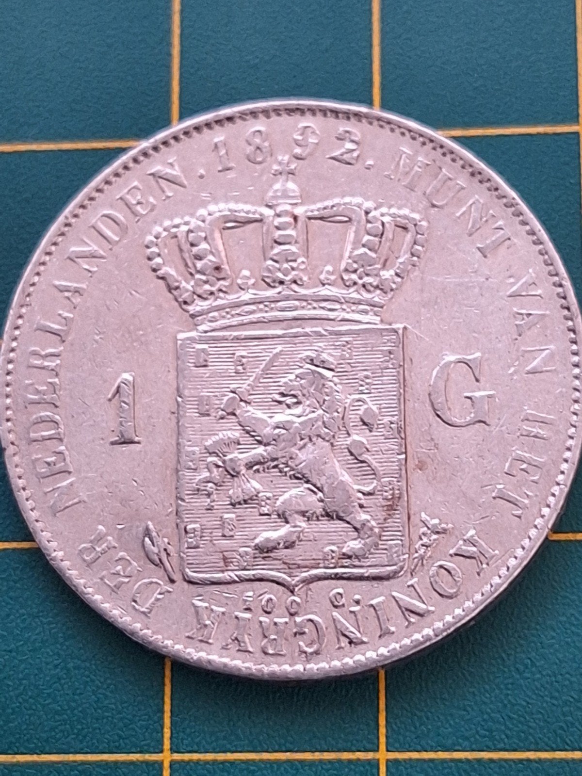 gulden 1892, 1 gulden, Zilver, Ophalen of Verzenden, Koningin Wilhelmina
