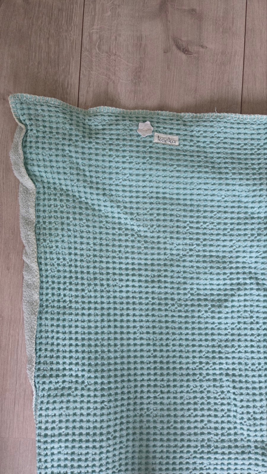 Koeka fleecedeken wafelstof mintgroen 100x140 cmn, Kinderen en Baby's, Dekens, Slaapzakjes en Inbakerproducten, Ophalen of Verzenden