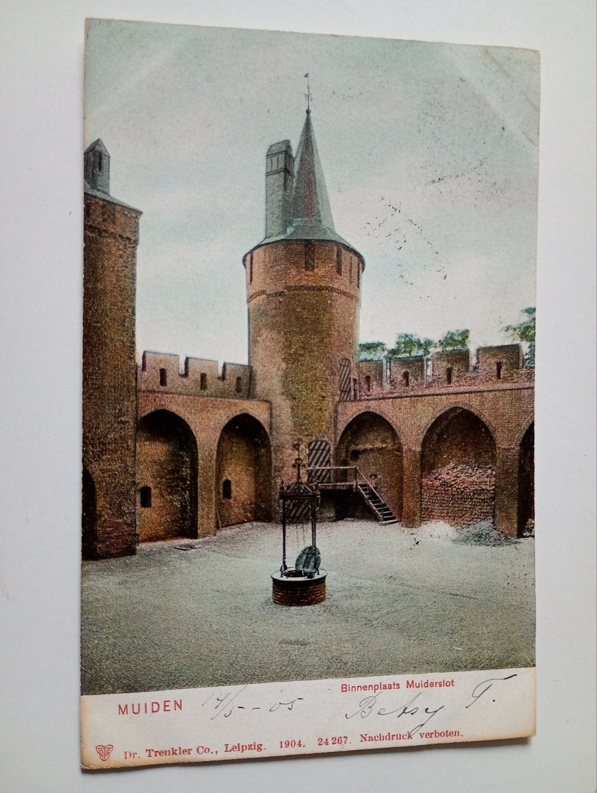 Muiden Muiderslot Binnenplaats 1905, Ophalen of Verzenden, Voor 1920, Gelopen, Noord-Holland