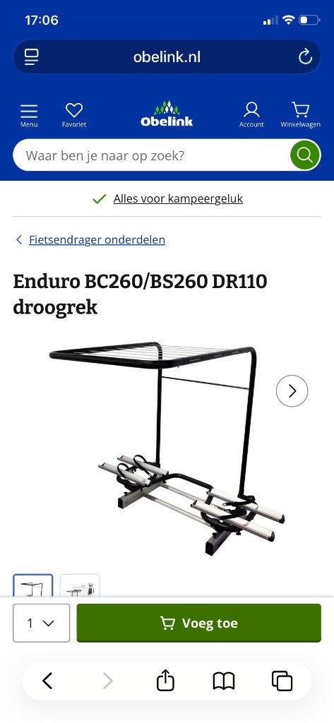 Droogrek voor Enduro fietsendrager, Ophalen of Verzenden, Zo goed als nieuw
