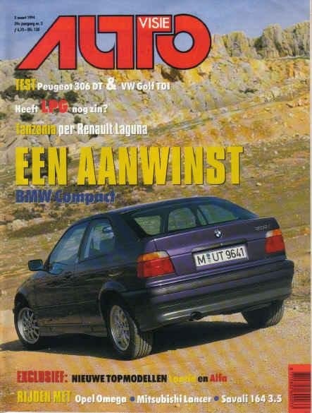 Autovisie 5 1994 : Alfa Romeo 164 - BMW Compact - VW Golf, Ophalen of Verzenden, Gelezen, Algemeen