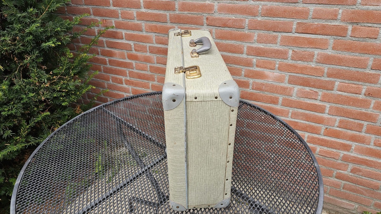 Antieke reiskoffer compleet en goede staat, Antiek en Kunst, Ophalen