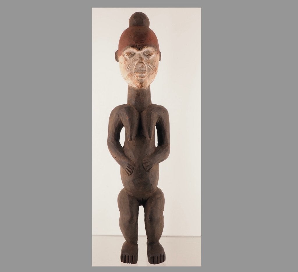 69cm groot Afrikaans Beeld (251017-03), Handgemaakt, Beeld, Hout, Vrouw