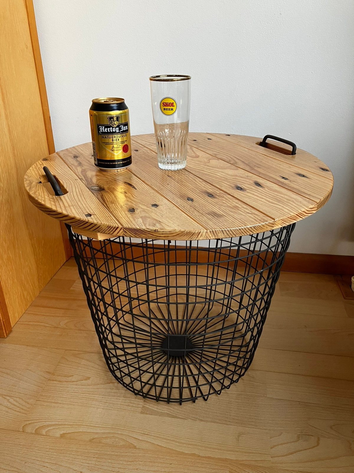 Stoer landelijk bijzettafeltje, 45 tot 60 cm, Minder dan 55 cm, Rond, Ophalen of Verzenden