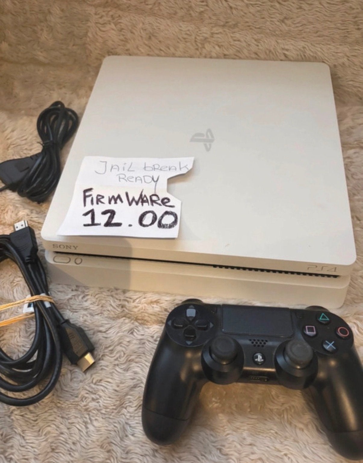 Witte PlayStation 4 Slim 1TB firmware 12.00 + controller, Gebruikt, Ophalen of Verzenden, 1 TB, Met 1 controller