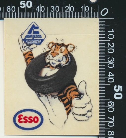 Sticker: Esso - Geen gezeur garantie (4), Ophalen of Verzenden, Zo goed als nieuw, Auto of Motor